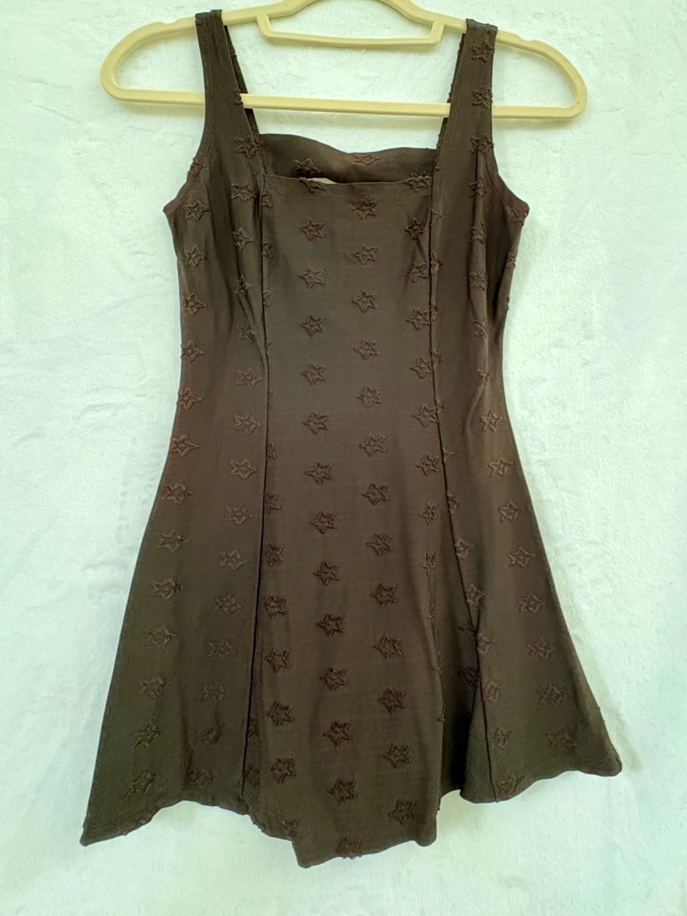 Sleeveless Black Star-Embroidered Mini Dress